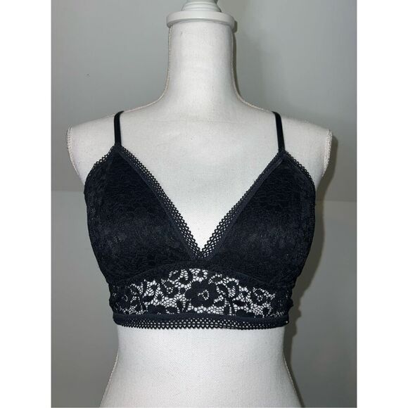 Women’s Black Lace Wireless Bra Medium - Picture 1 of 8